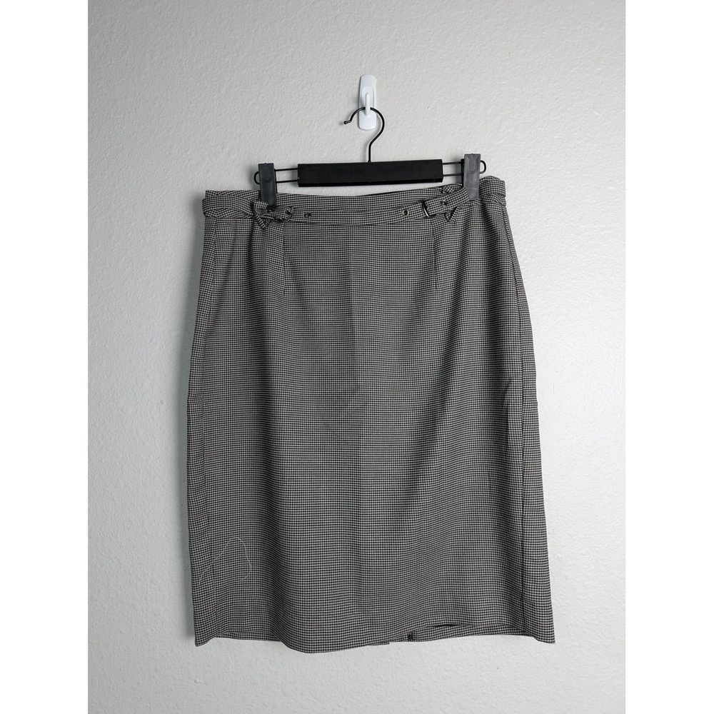 Banana Republic Straight Pencil Skirt Gray Women's Size 6 Check Twill Career